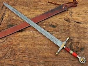 Handmade Damascus Templar Knight Holy Sword