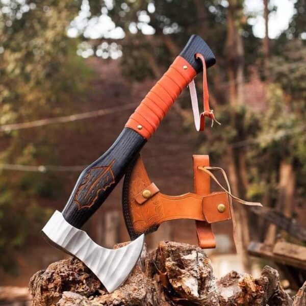 HANDMADE FORGING AXE BEAUTIFUL DESIGN WOOD