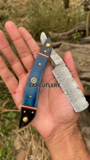 CUSTOM HANDMADE DAMASCUS STEEL STRAIGHT RAZOR SHARP BLADE KNIFE