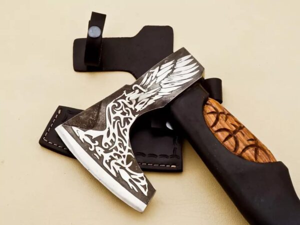 CUSTOM HANDMADE AXE ETCHING ON THE BLADE - Image 3