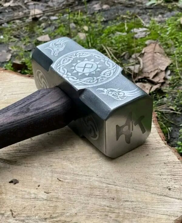 War Hammer Custom Handmade Bear Berserker Viking Hammer - Image 4
