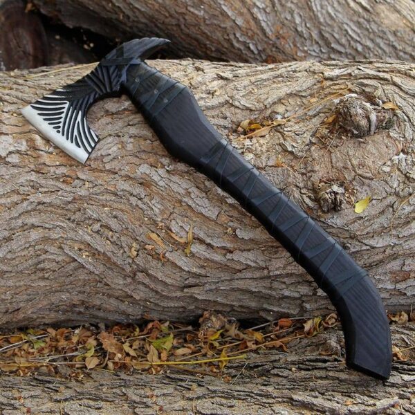 Custom Handmade Forge Axe with Leather Wrapping - Image 6