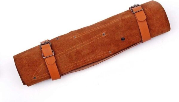 Beautiful Etched Kitchen Knifes Set With Leather Roll Kit - Image 5
