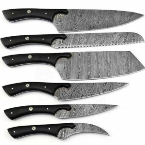 Damascus Twist Kitchen Chef 6 Pieces knifes Set