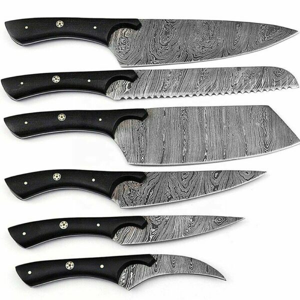 Damascus Twist Kitchen Chef 6 Pieces knifes Set - Image 2