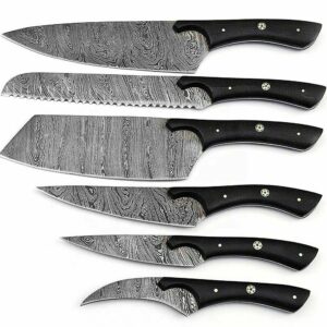 Damascus Twist Kitchen Chef 6 Pieces knifes Set