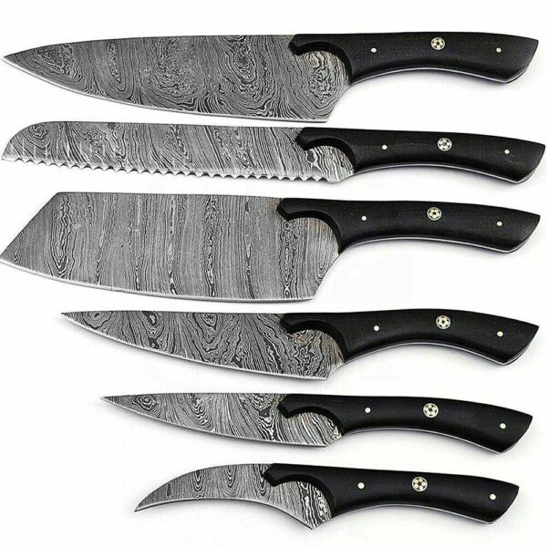 Damascus Twist Kitchen Chef 6 Pieces knifes Set