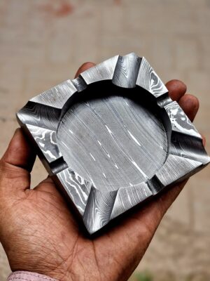 Handmade Elegant Smoke Fusion Damascus Smoke Pipe, Ashtray