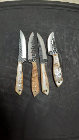 Lot of 12 Pcs Bull Cutter knife with Skinner Knife | leather Sheath
