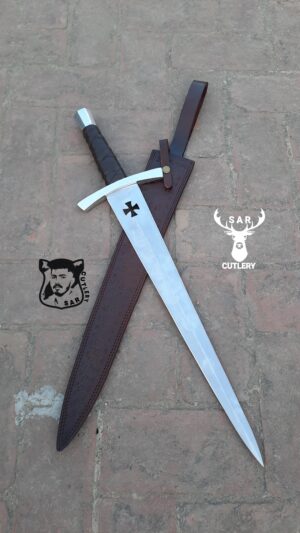 Knight Templar Replica LongSword | Carbon Steel | With Sheath